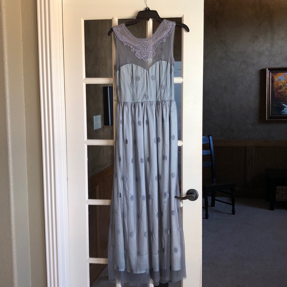 Slate Blue Ankle Length Dress